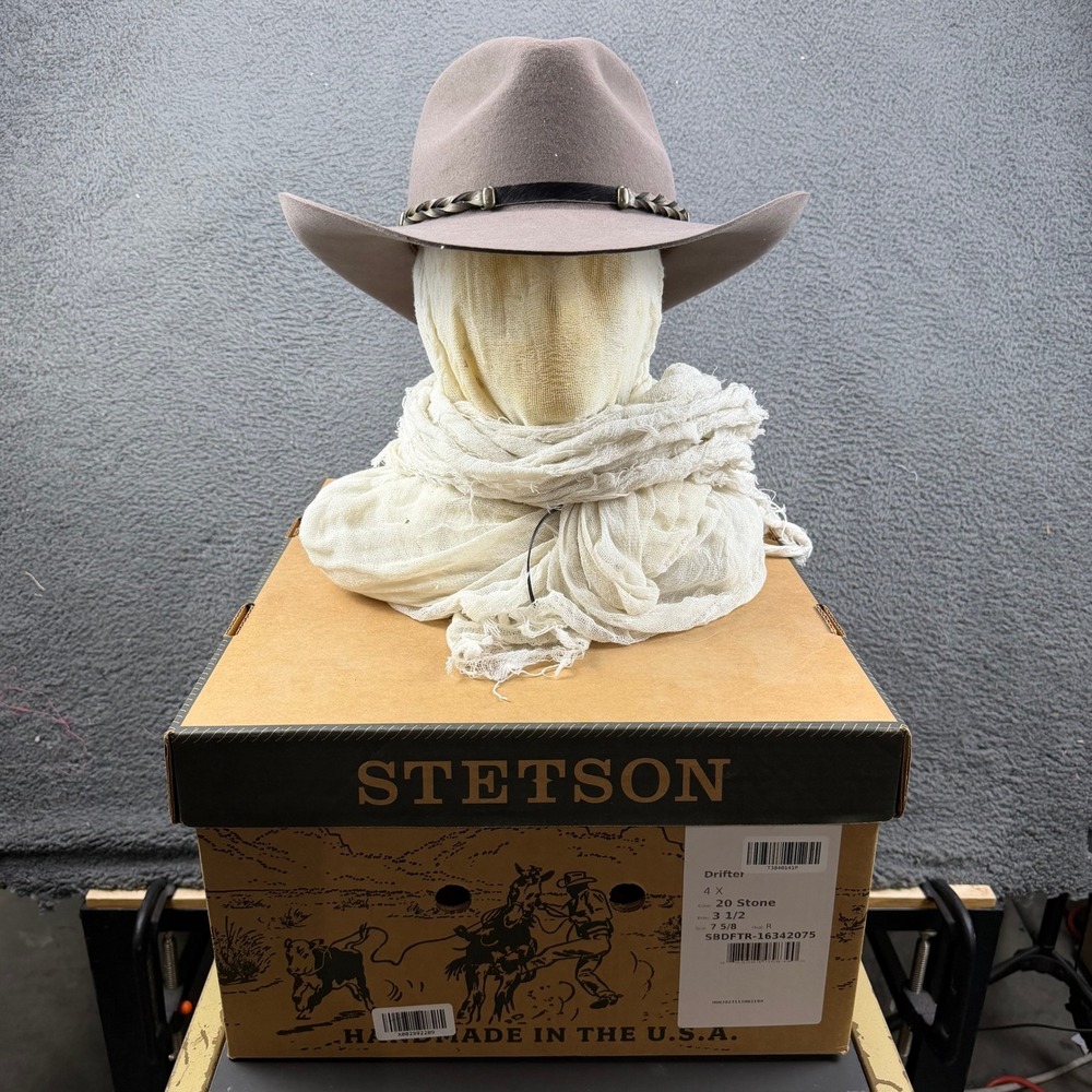 Stetson Drifter 4X Buffalo Felt Cowboy Hat 20 Stone Size 7 5/8 SBDFTR-16342075